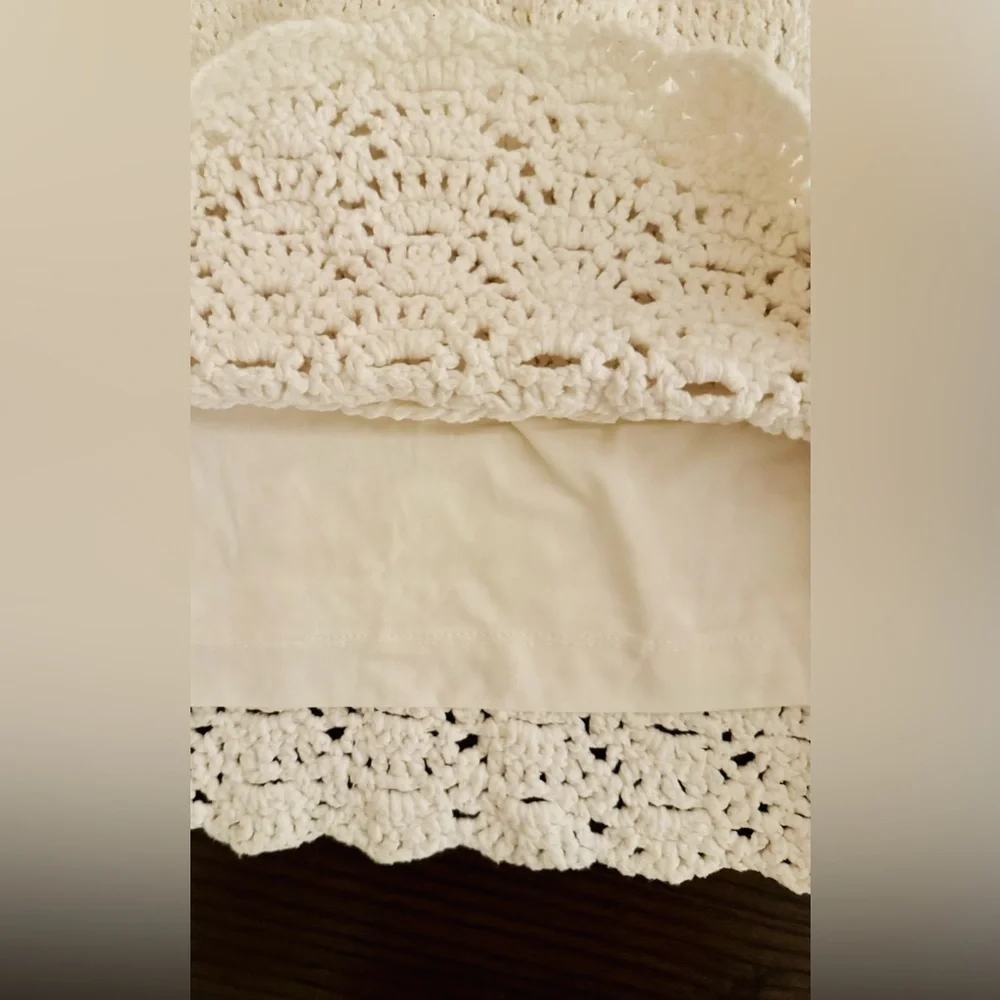 Gianni Bini Mini skirt Size L boutique crochet white Boho cottage cottagecore